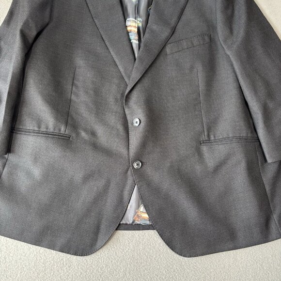 Holland & Sherry Blazer Men’s XXL Black Wool Sport Coat Car Print Lining Luxury - Picture 3 of 16